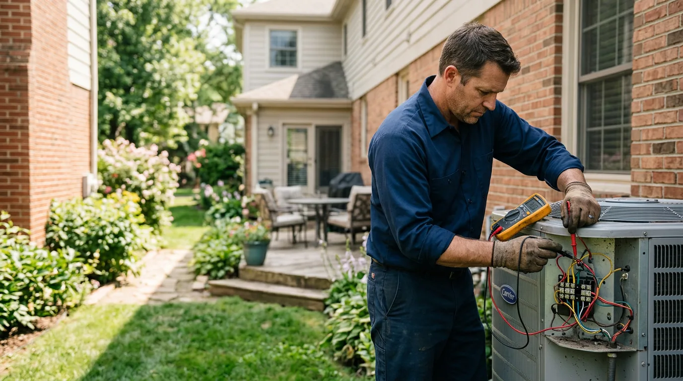 HVAC technician working near Lakeville, NY